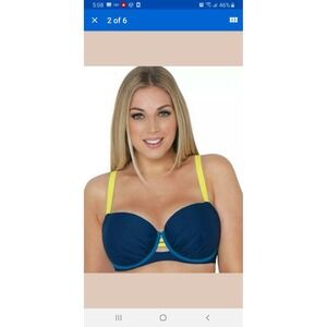 CS4611 Curvy Kate Maya Balcony Bikini Top Womens swimwear top‎ 34DD New